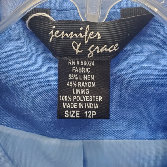 Vintage Crop Linen Blazer Jacket NWT Size 12P Button Up - Picture 11 of 11